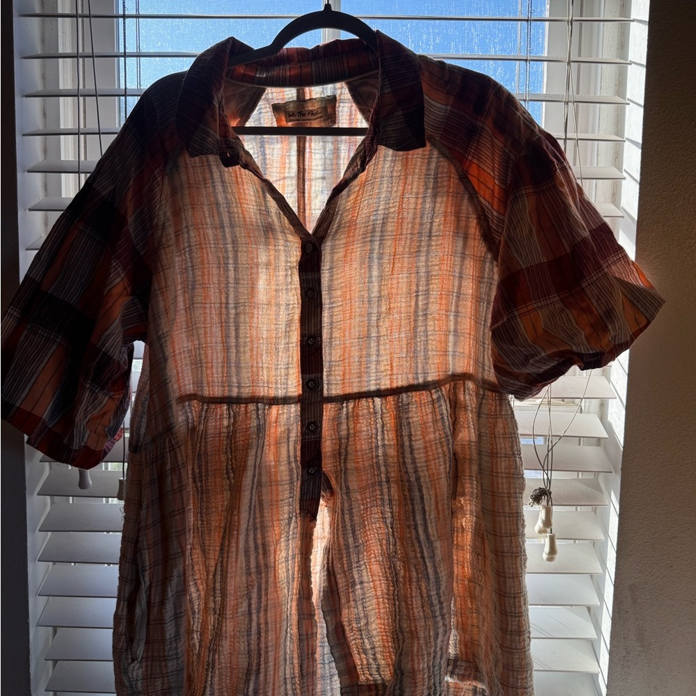 Free people button down flowy blouse